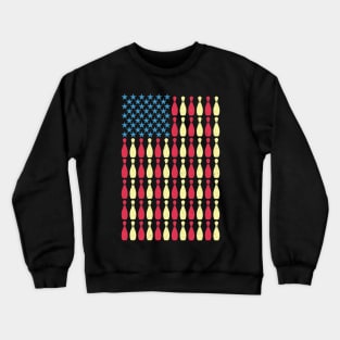 Patriotic Bowling US Flag Gift Crewneck Sweatshirt